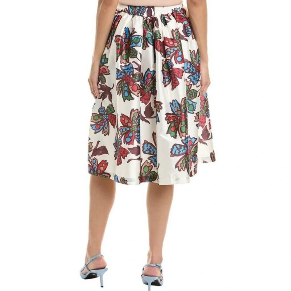 Frances Valentine Barbara Taffeta Skirt Autumn Leaves Size Medium - Picture 10 of 15